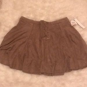 Light brown suede skirt